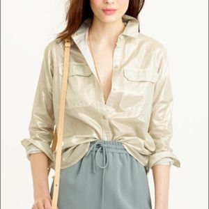 J.Crew Women's Metallic Lightweight Camp Shirt